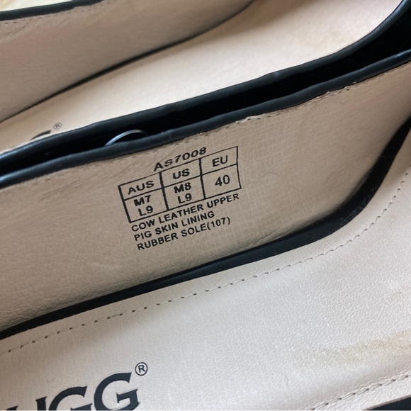 UGG AUSTRALIA Anaya Black Plaited Leather Pointed Toe Kitten Heels Pumps Sz AU 9 - Picture 8 of 13